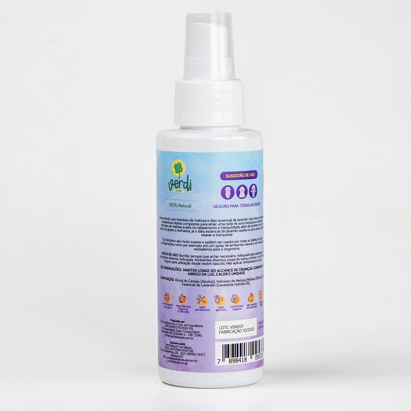 Spray Relaxante Baby Room Mist com Hidrolato de Melissa e Óleo essencial de Lavanda - Imagem 3