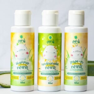 Kit Travel Capilar Natural Shampoo, Condicionador e Leave-in com Aloe Vera e Camomila