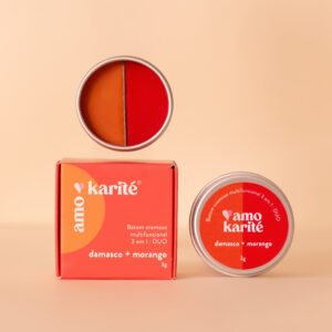 Duo Batom Cremoso Multifuncional 3 em 1 - Damasco + Morango Amo Karité