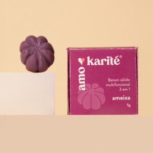 Batom Sólido Multifuncional 3 em 1 - Ameixa Amo Karité