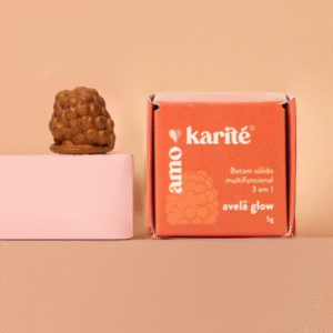 Batom Sólido Multifuncional 3 em 1 - Avelã Glow Amo Karité