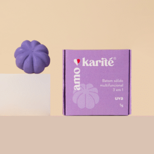 Batom Sólido Multifuncional 3 em 1 - Uva Amo Karité0,300
